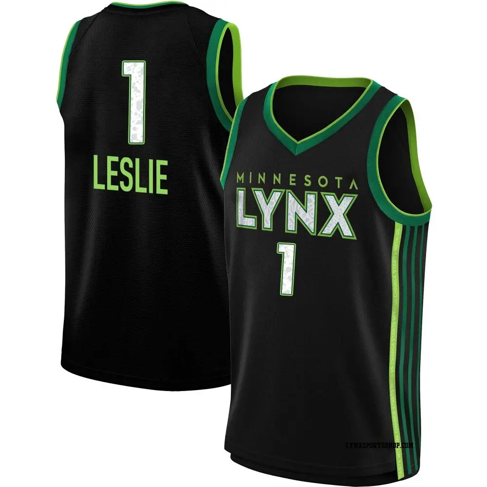 Men's Kiara Leslie ＃1 Rebel Edition Victory Black Minnesota Lynx 2023 Jersey