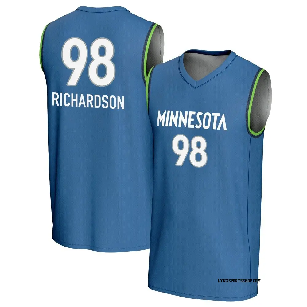 Men's Reigan Richardson ＃98 Replica Blue Minnesota Lynx Lightweight Jersey