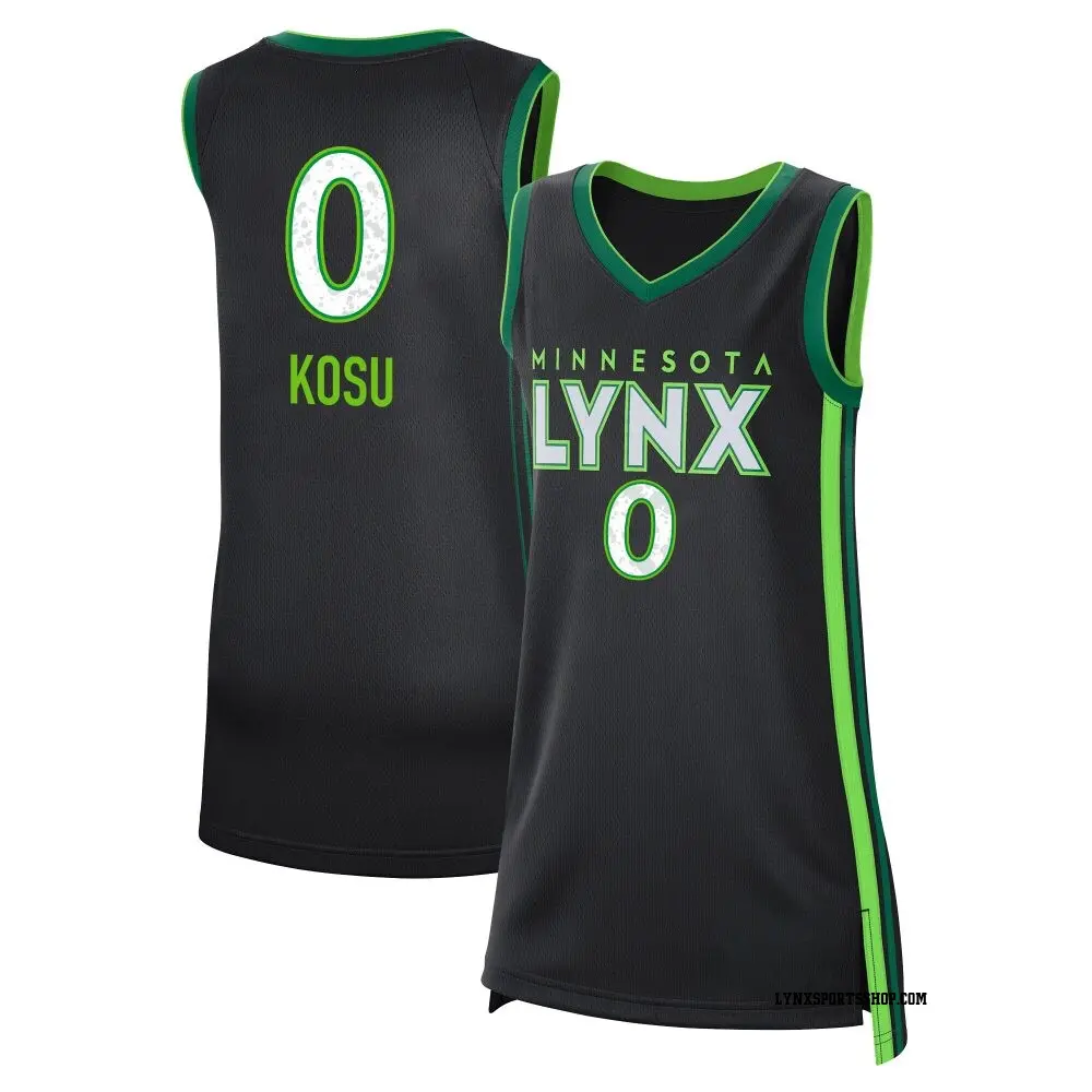 Women's Anastasiia Kosu ＃0 Rebel Edition Victory Black Minnesota Lynx 2023 Jersey