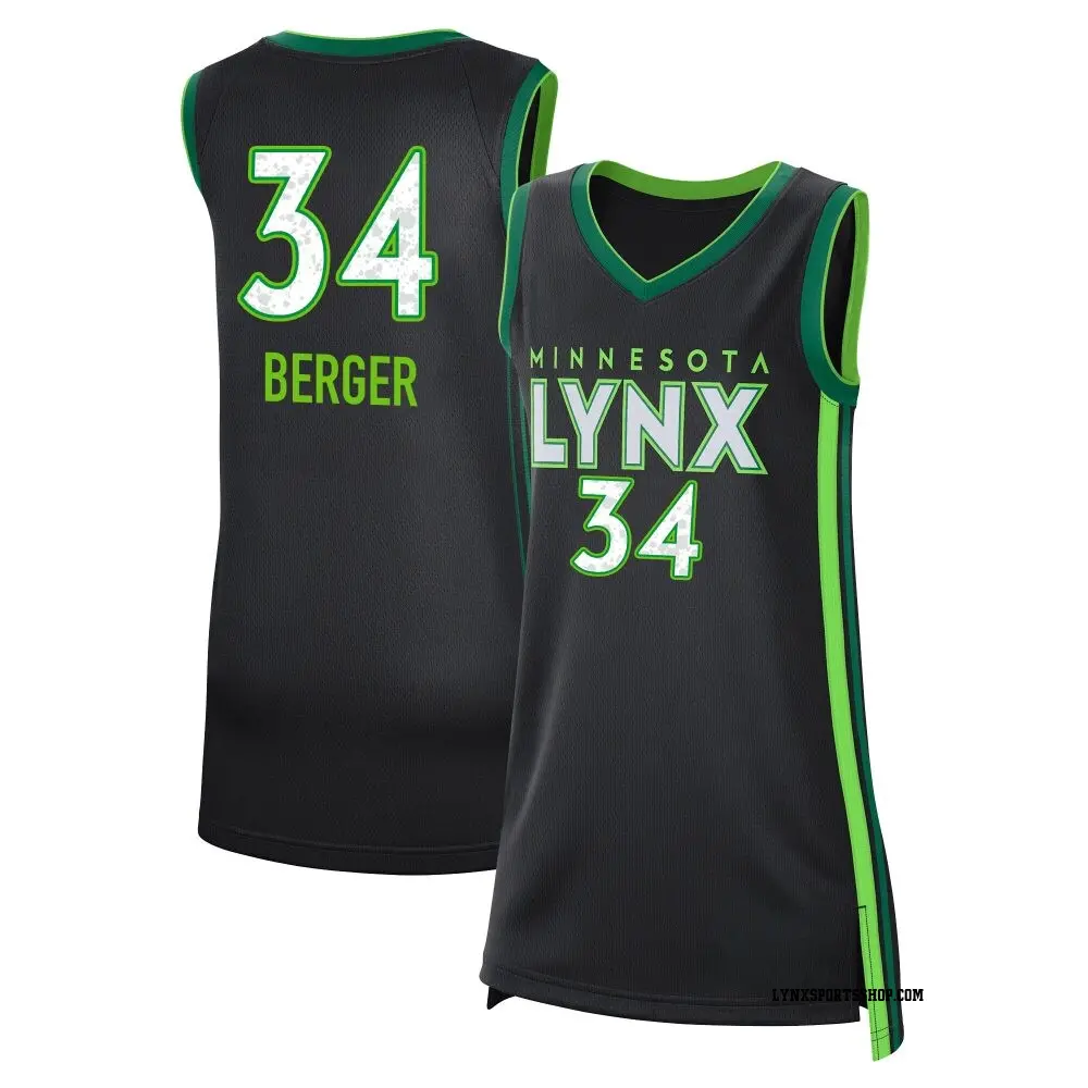 Women's Grace Berger ＃34 Rebel Edition Victory Black Minnesota Lynx 2023 Jersey