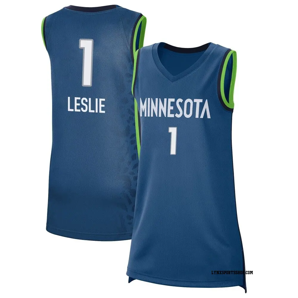Women's Kiara Leslie ＃1 Explorer Edition Victory Blue Minnesota Lynx 2021 Jersey
