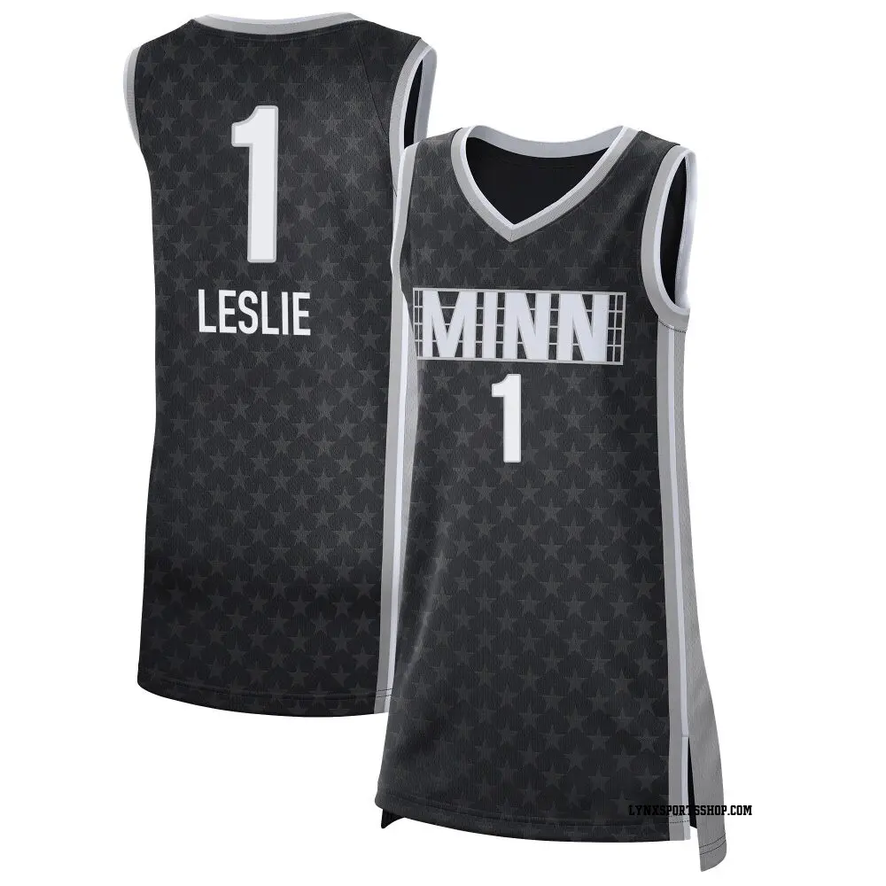 Women's Kiara Leslie ＃1 Rebel Edition Victory Black Minnesota Lynx 2021 Jersey