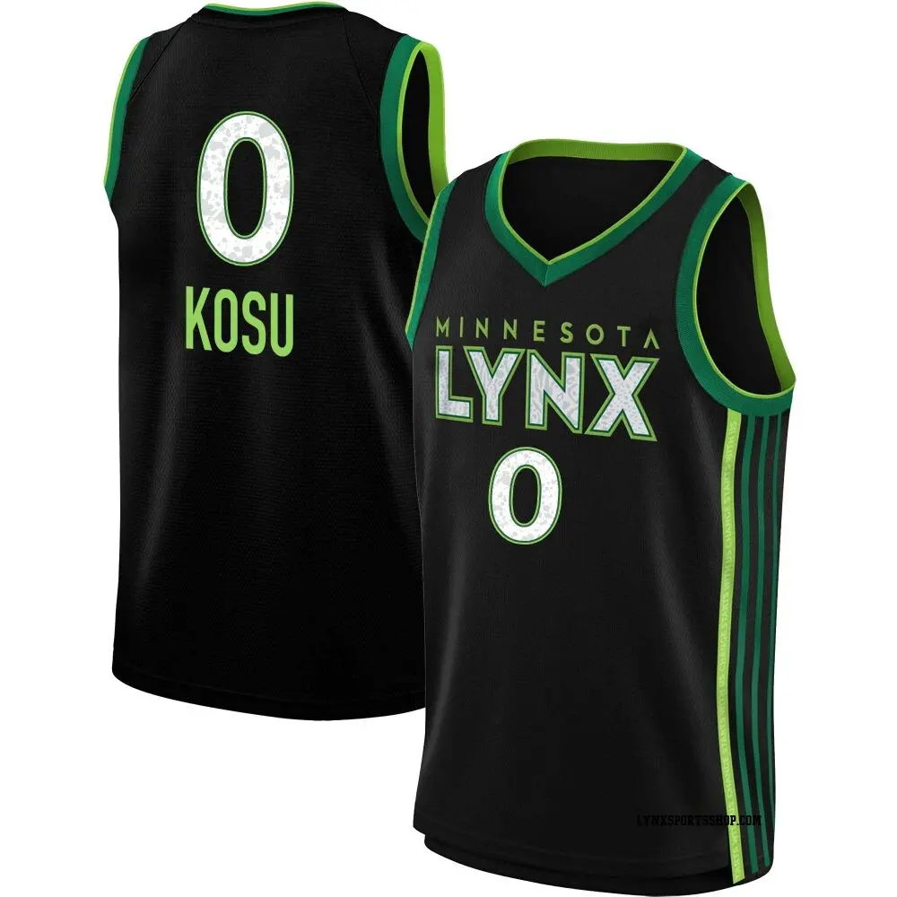 Youth Anastasiia Kosu ＃0 Rebel Edition Victory Black Minnesota Lynx 2023 Jersey