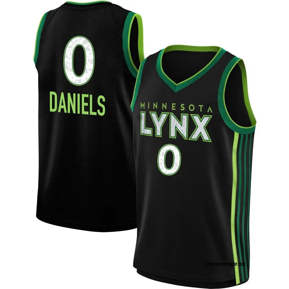 Youth Dalayah Daniels ＃0 Rebel Edition Victory Black Minnesota Lynx 2023 Jersey