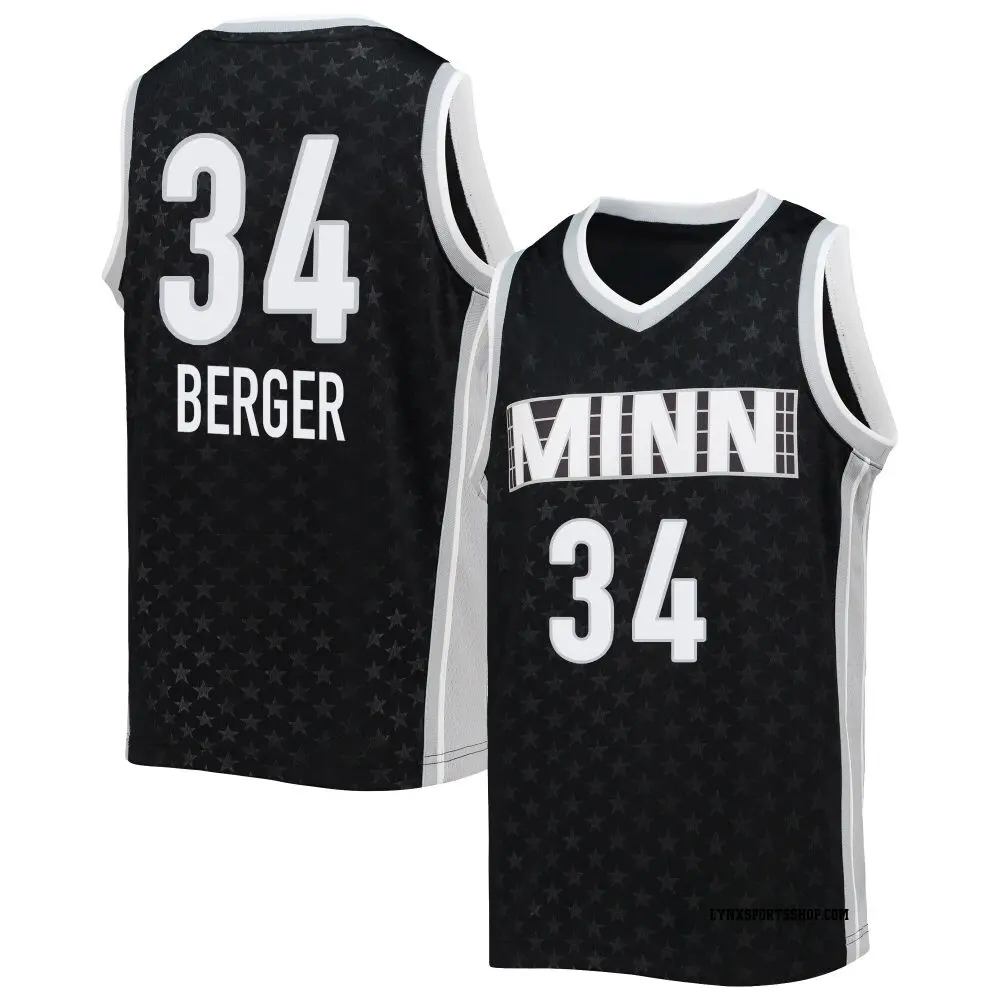 Youth Grace Berger ＃34 Rebel Edition Victory Black Minnesota Lynx 2021 Jersey