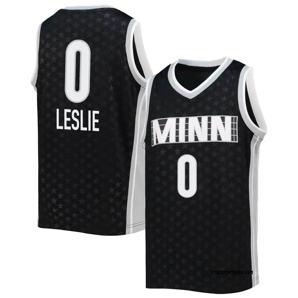 Youth Kiara Leslie ＃0 Rebel Edition Victory Black Minnesota Lynx 2021 Jersey